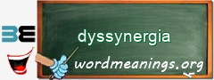 WordMeaning blackboard for dyssynergia